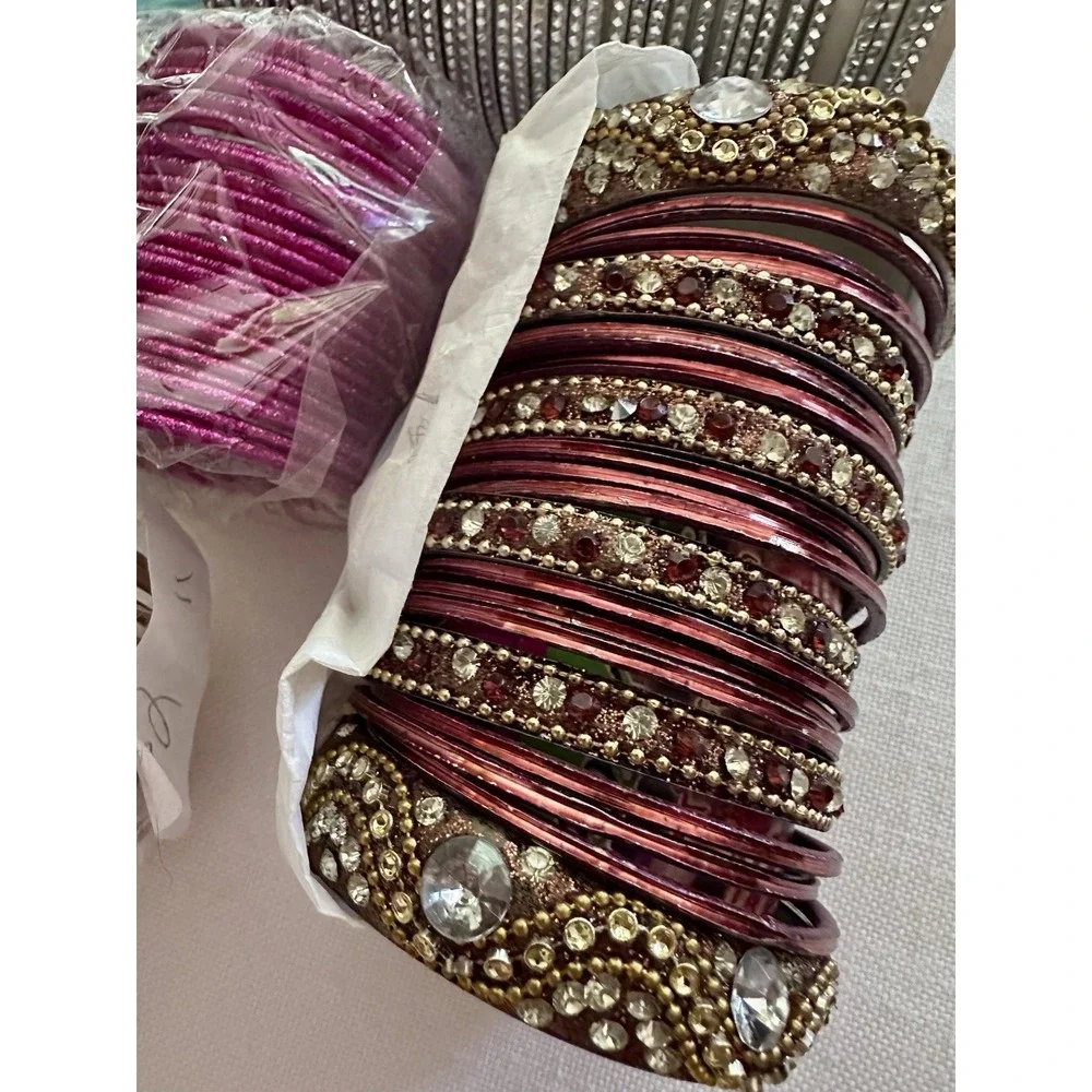 VINTAGE Bollywood Indian Bangle Bracelets LOT 43 Child Size Wedding Celebration